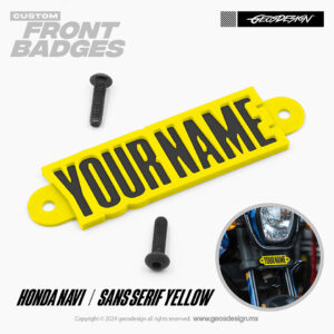 SANS SERIF YELLOW / EMBLEMA PERSONALIZADO / FRONT BADGE HONDA NAVI